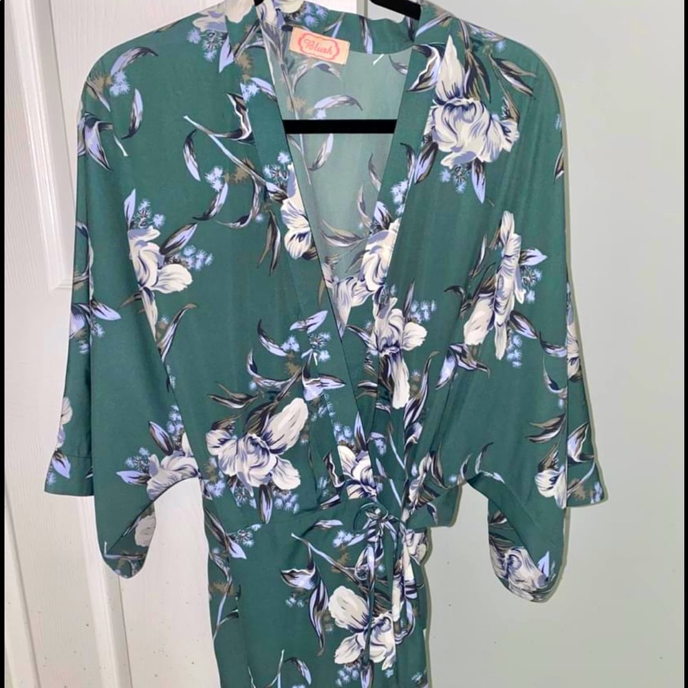 Green floral dress - size small